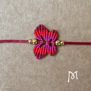 Bordó makramé lepke karkötő, Ékszer, Karkötő, Fonott karkötő, Ékszerkészítés, Szövés, MESKA