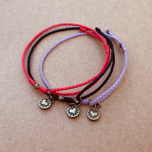 Réz szív medál fonott karkötő, Ékszer, Karkötő, Karkötő medállal, Csomózás, MESKA