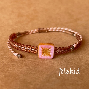 Antik üveggyöngy karkötő - Meska.hu