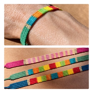 Multicolor szövött karkötő - Meska.hu