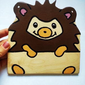 Sünis névtábla - AnimalWorld by MAkids Design, Otthon & Életmód, Babaszoba, gyerekszoba, Gyerek névtábla, Famegmunkálás, Festett tárgyak, MESKA