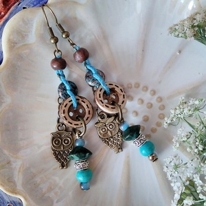 Metkayina Feast fülbevaló , Ékszer, Fülbevaló, Lógó fülbevaló, Gyöngyfűzés, gyöngyhímzés, Fémmegmunkálás, MESKA