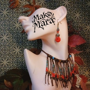 Frida's Red fülbevaló  - ékszer - fülbevaló - lógó fülbevaló - Meska.hu