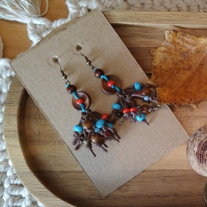 Mangkwan Wrath fülbevaló , Ékszer, Fülbevaló, Lógó fülbevaló, Gyöngyfűzés, gyöngyhímzés, Fémmegmunkálás, MESKA