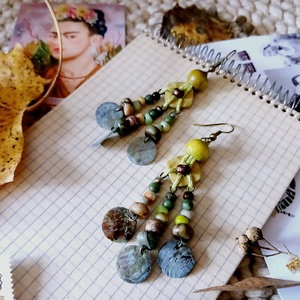 Tayrangi Jungle fülbevaló  - ékszer - fülbevaló - lógó fülbevaló - Meska.hu