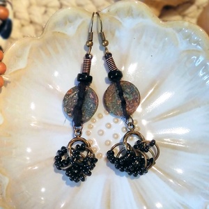 Cintra Sorcery  fülbevaló , Ékszer, Fülbevaló, Lógó fülbevaló, Gyöngyfűzés, gyöngyhímzés, Fémmegmunkálás, MESKA