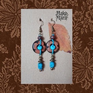 Metkayina Monday fülbevaló , Ékszer, Fülbevaló, Lógó fülbevaló, Gyöngyfűzés, gyöngyhímzés, Fémmegmunkálás, MESKA