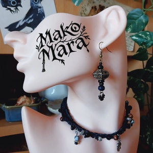 Posh Wednesday fülbevaló , Ékszer, Fülbevaló, Lógó fülbevaló, Gyöngyfűzés, gyöngyhímzés, Fémmegmunkálás, MESKA