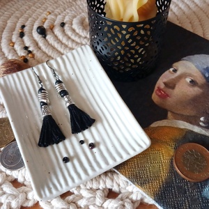 Funky Wednesday fülbevaló , Ékszer, Fülbevaló, Lógó fülbevaló, Gyöngyfűzés, gyöngyhímzés, Fémmegmunkálás, MESKA