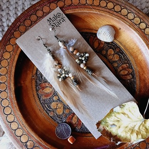 Tadai Wings fülbevaló, Ékszer, Fülbevaló, Lógó fülbevaló, Gyöngyfűzés, gyöngyhímzés, Csomózás, MESKA