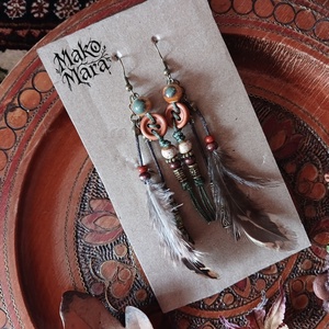 Ikran Rider fülbevaló, Ékszer, Fülbevaló, Lógó fülbevaló, Gyöngyfűzés, gyöngyhímzés, Csomózás, MESKA