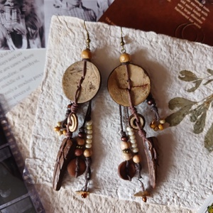 Tawkami Vines fülbevaló, Ékszer, Fülbevaló, Lógó fülbevaló, Gyöngyfűzés, gyöngyhímzés, Csomózás, MESKA