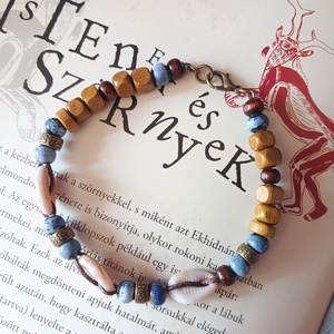 Fisher King uniszex kagylós karkötő, Ékszer, Karkötő, Charm karkötő, Gyöngyfűzés, gyöngyhímzés, Csomózás, MESKA