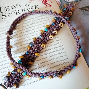 Navi Hunter kék-barna kagylós szett, nyaklánc és karkötő - ékszer - ékszerszett - Meska.hu