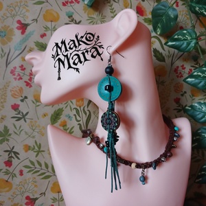 Omatikaya Jungle fülbevaló , Ékszer, Fülbevaló, Lógó fülbevaló, Gyöngyfűzés, gyöngyhímzés, Fémmegmunkálás, MESKA