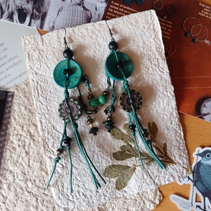 Omatikaya Jungle fülbevaló  - ékszer - fülbevaló - lógó fülbevaló - Meska.hu