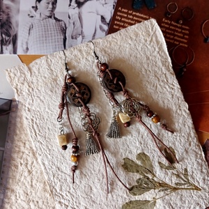 Omatikaya Vines fülbevaló , Ékszer, Fülbevaló, Lógó fülbevaló, Gyöngyfűzés, gyöngyhímzés, Fémmegmunkálás, MESKA