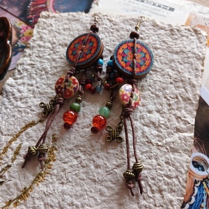 Mangkwan Fire fülbevaló  - ékszer - fülbevaló - lógó fülbevaló - Meska.hu