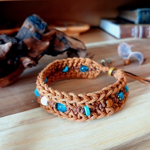 Metkayina Earth karkötő, Ékszer, Karkötő, Fonott karkötő, Gyöngyfűzés, gyöngyhímzés, Csomózás, MESKA