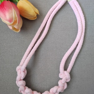 Vékony csomózott nyaklánc, Ékszer, Nyaklánc, Medál nélküli nyaklánc, Csomózás, MESKA