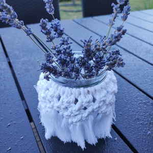 Makramé váza, mécsestartó - Meska.hu