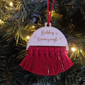 Karácsonyfa dísz kicsi, Karácsony, Karácsonyi lakásdekoráció, Karácsonyfadíszek, Csomózás, MESKA