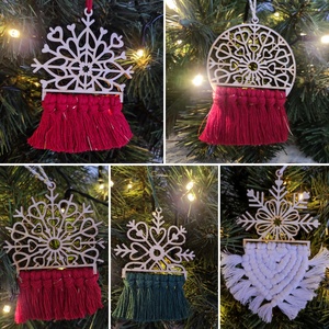 Makramé karácsonyfadísz különleges, Karácsony, Karácsonyi lakásdekoráció, Karácsonyfadíszek, Csomózás, MESKA