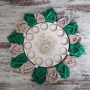 Makramé illóolajtartó - otthon & életmód - dekoráció - asztal és polc dekoráció - dekorációs tál, tartó - Meska.hu