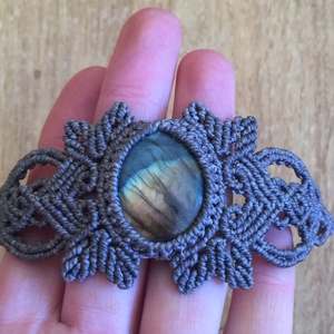 Labradorit féldágaköves makramé karkötő Türkiz csomózott karkötő - Meska.hu