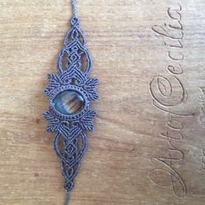 Labradorit féldágaköves makramé karkötő Türkiz csomózott karkötő - ékszer - Meska.hu