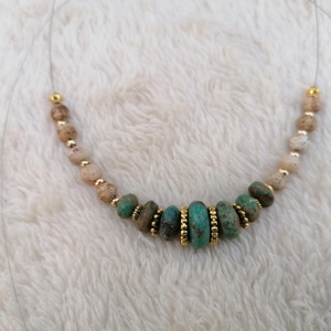 Eredeti tibeti Türkiz köves makramé nyakék, Ékszer, Nyaklánc, Nyakpánt, gallér, Ékszerkészítés, MESKA