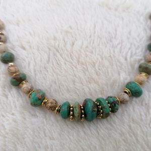 Eredeti tibeti Türkiz köves makramé nyakék - ékszer - nyaklánc - nyakpánt, gallér - Meska.hu