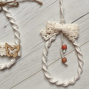 Makramé húsvéti díszek - otthon & életmód - dekoráció - fali és függő dekoráció - függődísz - Meska.hu