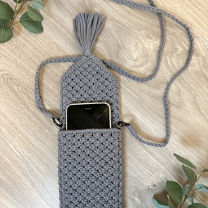 Makramé vállra akasztható kistáska/telefontok - táska & tok - pénztárca & más tok - telefontok - Meska.hu
