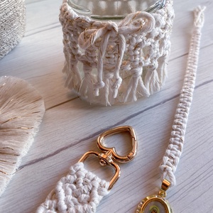 Makramé szett - táska & tok - kulcstartó & táskadísz - kulcstartó - Meska.hu