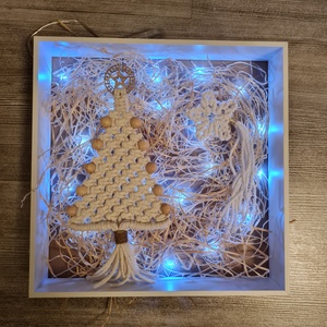 Makramé csillagos karácsonyfa díszek, Karácsony, Karácsonyi lakásdekoráció, Karácsonyfadíszek, Csomózás, MESKA