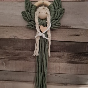 Makramé angyal - karácsony - karácsonyi lakásdekoráció - karácsonyi lakásdíszek - Meska.hu