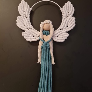 Makramé angyal - karácsony - karácsonyi lakásdekoráció - karácsonyi lakásdíszek - Meska.hu