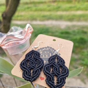 Kelta mintás fekete fülbevaló  - ékszer - fülbevaló - lógó fülbevaló - Meska.hu