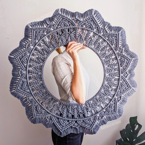 80 cm-es egyedi makramé óriás mandala, fali dekoráció, Otthon & Életmód, Dekoráció, Fali és függő dekoráció, Falra akasztható dekor, Csomózás, MESKA
