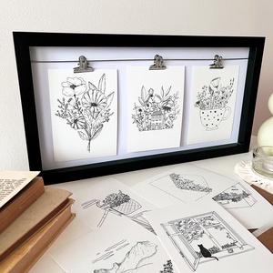 8 db letisztult, virágos képeslap (A6), borítékkal - otthon & életmód - papír, írószer - ajándékozás kellékei - képeslap, üdvözlőlap - Meska.hu