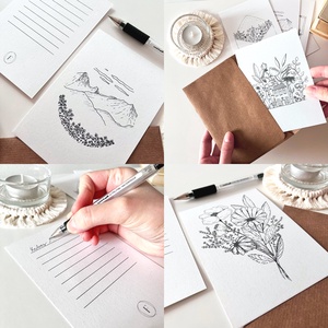 8 db letisztult, virágos képeslap (A6), borítékkal - otthon & életmód - papír, írószer - ajándékozás kellékei - képeslap, üdvözlőlap - Meska.hu