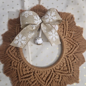 Ajtódísz masnival - karácsony - karácsonyi lakásdekoráció - karácsonyi ajtódíszek - Meska.hu