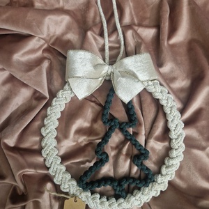 Ajtódísz masnival - karácsony - karácsonyi lakásdekoráció - karácsonyi ajtódíszek - Meska.hu