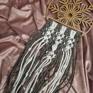 Ajtódísz fa alapra, Karácsony, Karácsonyi lakásdekoráció, Karácsonyi ajtódíszek, Csomózás, MESKA