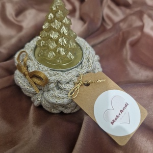 hópihe disz és gyertyatartó, gyertyával - Meska.hu