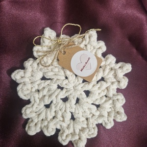 hópihe disz és gyertyatartó, gyertyával - karácsony - karácsonyi lakásdekoráció - karácsonyi lakásdíszek - Meska.hu