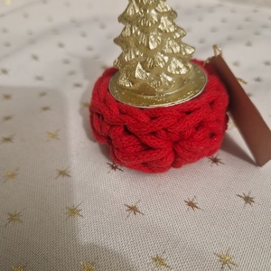 hópihe disz és gyertyatartó, gyertyával - karácsony - karácsonyi lakásdekoráció - karácsonyi lakásdíszek - Meska.hu