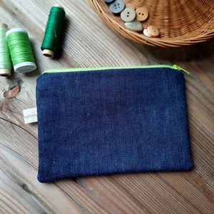 Levélmintás textil neszesszer, katicás piperetáska, türkiz és zöld kis kozmetikai táska - táska & tok - neszesszer - Meska.hu