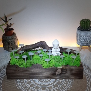Buddha csodalámpás, Otthon & Életmód, Dekoráció, Asztal és polc dekoráció, Florárium, terrárium, Famegmunkálás, MESKA
